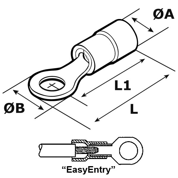 Terminali A Crimpare A Forcella Confezione Da 100 Terminali A Forcella Isolati – Calibro 22-18 AWG, #8, Nucleo In Rame Stagnato, Per Crimpatura Forcelle Elettriche Vinile UL - Foto 3